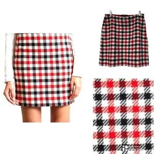 Talbots Plaid Mini Skirt - Red, Black, White